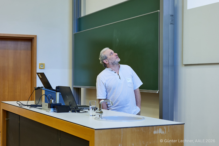 Michael Grampp from esmo automation during his presentation on software and HMI concepts at AALE 2026.