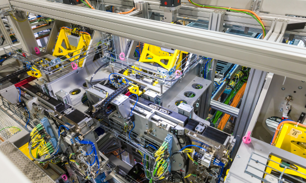 Komplexe Montage- und Automationsanlage mit integrierter Prozess- und Steuerungstechnik