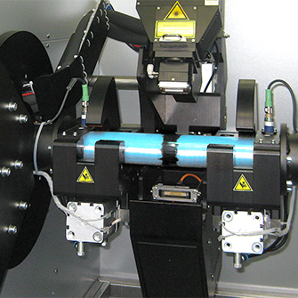 von esmo automation realisierte Sondermaschine mit Schweißlaser zum Aufbringen einer Verschleißmarke