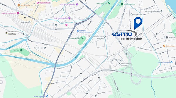 esmo AG, Rosenheim - Anfahrt, Karte, Map