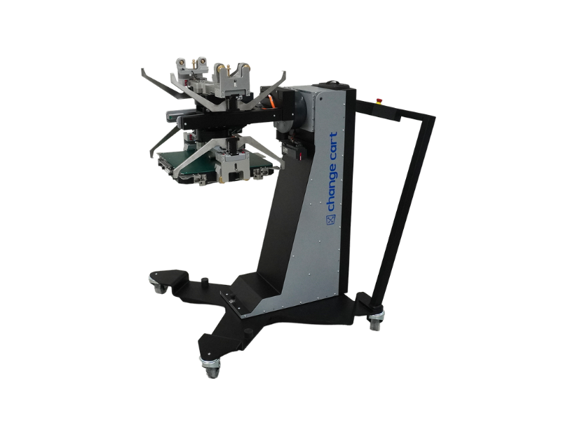 esmo x-change cart – front view with two load board positions for rapid board changeover
